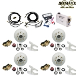 MAXX KIT Electric Over Hydraulic 8,000 lbs. Disc Brake Kit with 5/8" Studs for a Tandem Axle with Gold Zinc Caliper and TruRyde® Bearings - DMK8IG2580