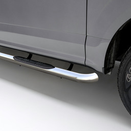 3" Round Polished Stainless Side Bars, Select Toyota Tundra