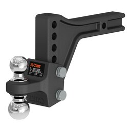 Adjustable Trailer Hitch Ball Mount with Dual Ball, 2" Shank, 15K