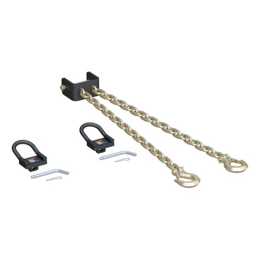 CURT CrossWing 5th Wheel Safety Chain Assembly with Rail Anchors - 16612