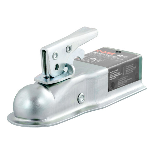 Curt 1-7/8" Straight-Tongue Coupler with Posi-Lock (2-1/2" Channel, 2,000 lbs, Zinc) - 25105