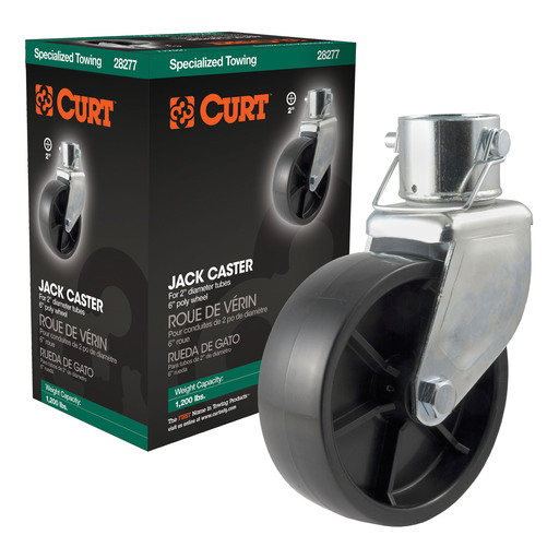 Curt 6" Jack Caster (Fits 2" Tube, 1,200 lbs, Packaged) - 28277