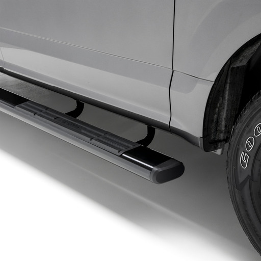 6" x 53" Black Aluminum Oval Side Bars, Select Chevrolet Silverado, GMC Sierra