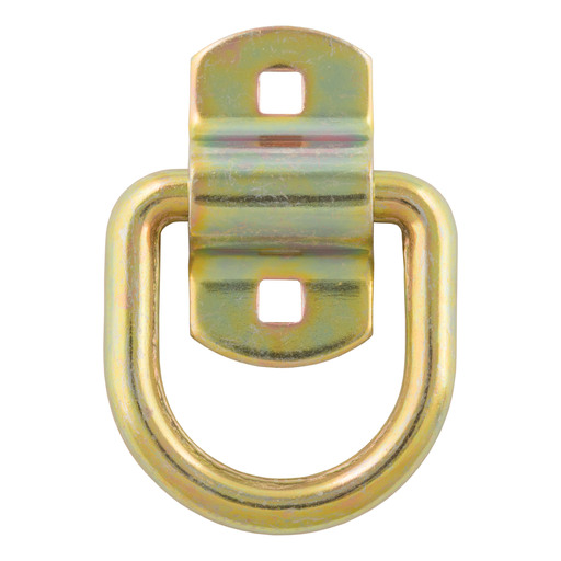 Curt 3" x 3" Surface-Mounted Tie-Down D-Ring (3,600 lbs, Yellow Zinc) - 83740