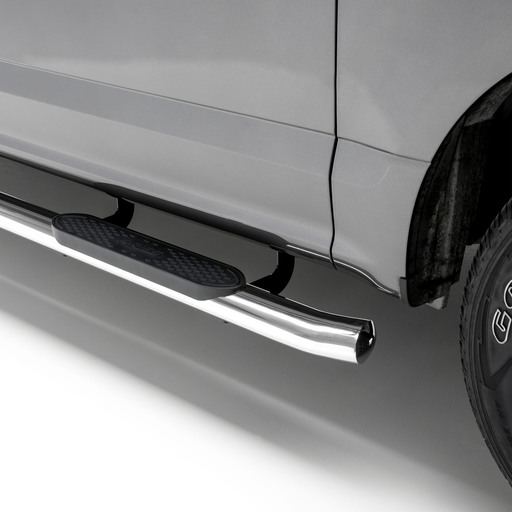 4" Polished Stainless Oval Side Bars, Select Toyota Tundra